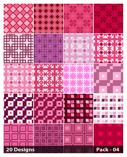20 Pink Square Pattern Background Vector Pack 04