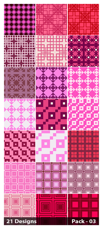 21 Pink Seamless Square Pattern Background Vector Pack 03