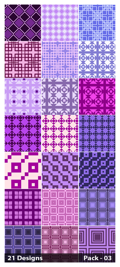21 Purple Seamless Square Pattern Background Vector Pack 03