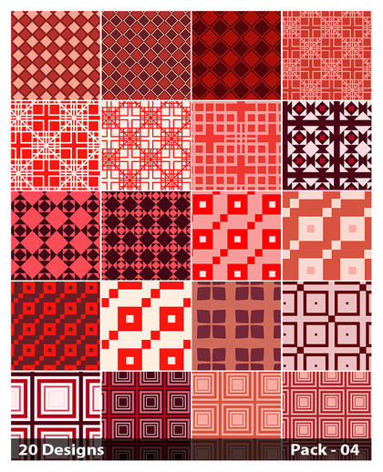 20 Red Square Pattern Background Vector Pack 04