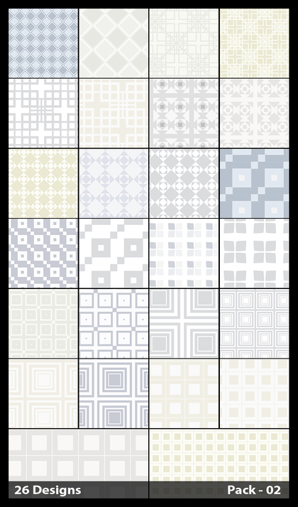26 White Square Pattern Vector Pack 02