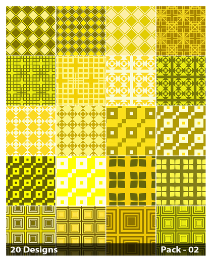20 Yellow Square Pattern Vector Pack 02