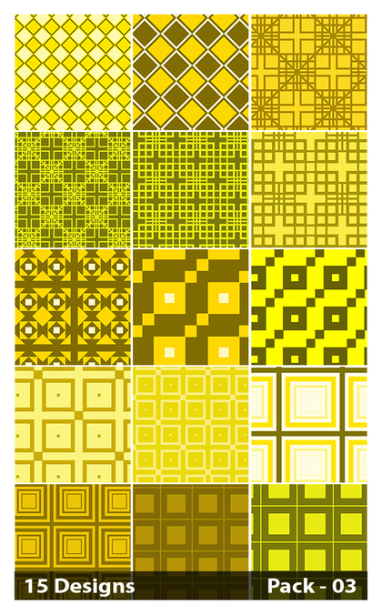 15 Yellow Seamless Square Pattern Background Vector Pack 03