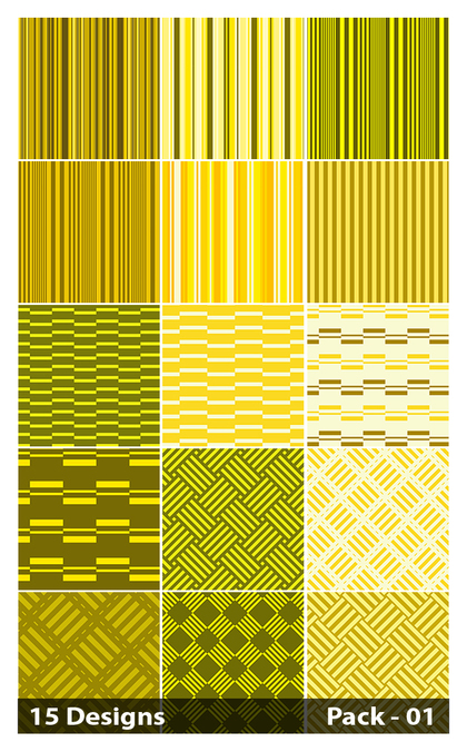 15 Yellow Seamless Stripes Pattern Vector Pack 01