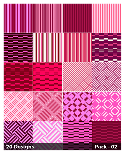 20 Pink Stripes Pattern Vector Pack 02