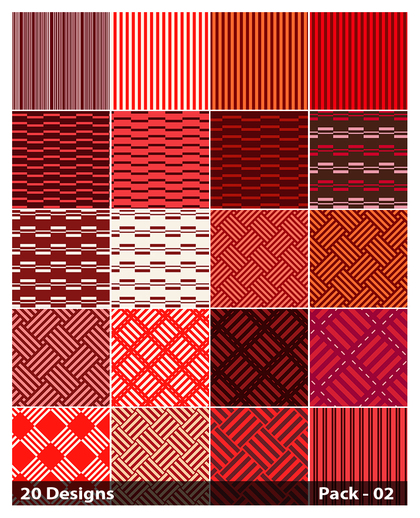 20 Red Stripes Pattern Vector Pack 02