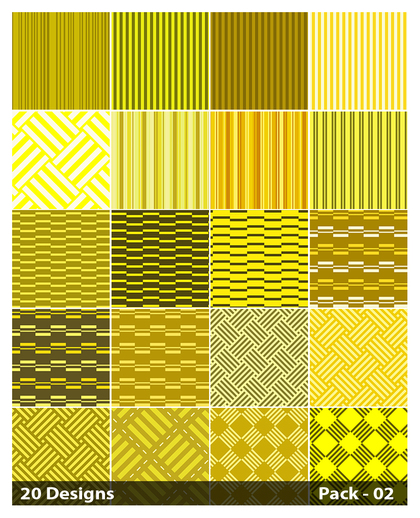 20 Yellow Stripes Pattern Vector Pack 02