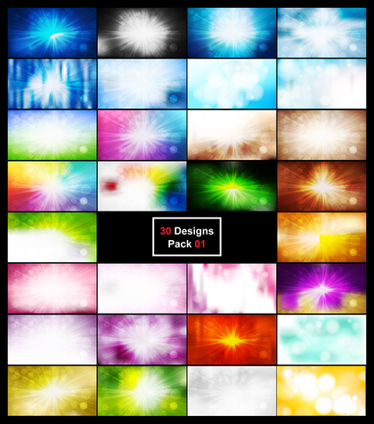30 Defocused Lights with Rays Background 01