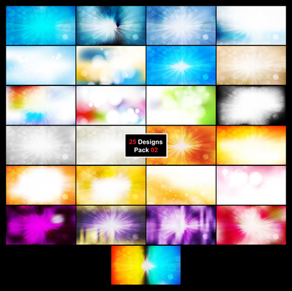 25 Bokeh Lights Background with Sun Rays 02