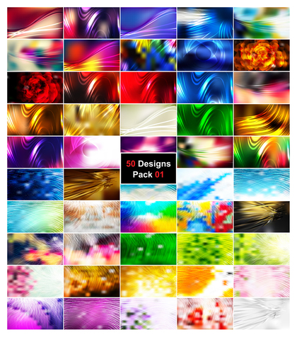 50 Abstract Illustrator Background Designs Vector Pack 01