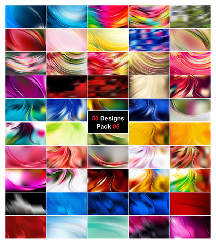 50 Abstract Curve Background Vector Pack 06