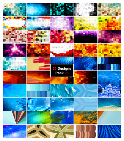 50 Abstract Geometric Shapes Background Vector Pack 03