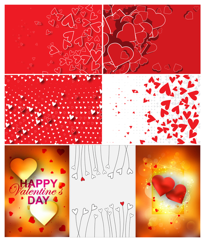 7 Love Backgrounds Vector Pack