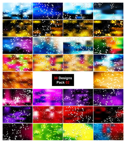 30 Abstract Connected Lines and Dots Background Vector Pack 02