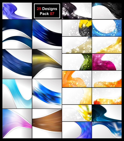 25 Wave Business Background Designs Vector Pack 07