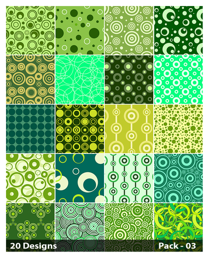 20 Green Circle Pattern Background Vector Pack 03