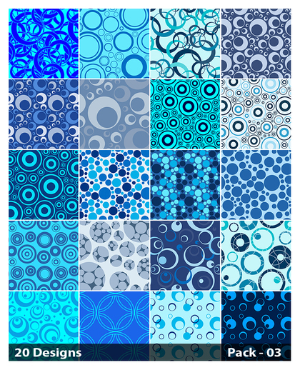 20 Blue Circle Pattern Background Vector Pack 03