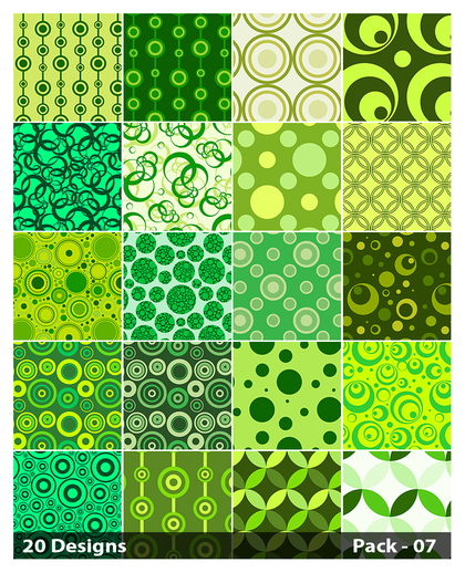 20 Green Seamless Circle Pattern Vector Pack 07
