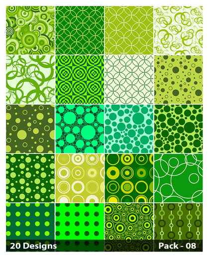 20 Green Circle Pattern Background Vector Pack 08