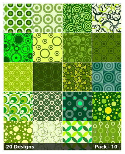 20 Green Seamless Circle Pattern Background Vector Pack 10