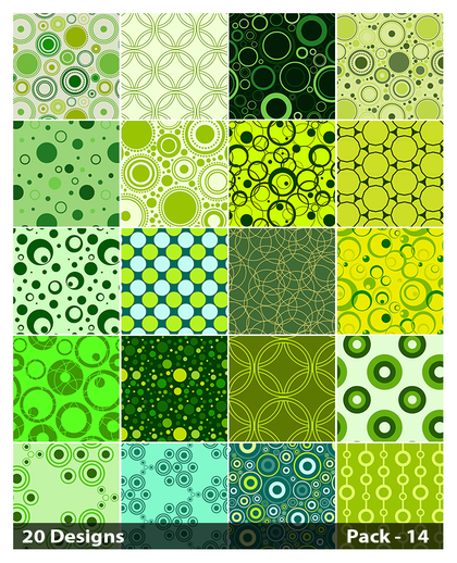 20 Green Geometric Circle Background Pattern Vector Pack 14