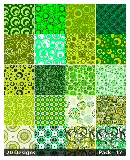 20 Green Seamless Geometric Circle Background Pattern Vector Pack 17