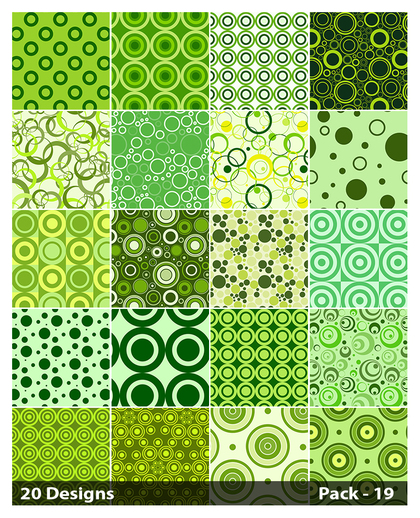 20 Green Seamless Circle Pattern Vector Pack 19