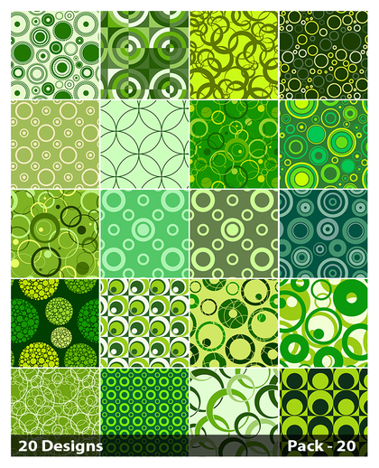 20 Green Circle Pattern Background Vector Pack 20