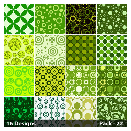 16 Green Seamless Circle Pattern Background Vector Pack 22