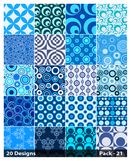 20 Blue Circle Pattern Background Vector Pack 21
