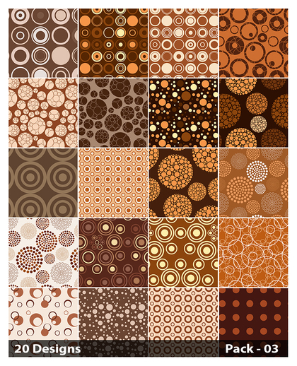 20 Brown Circle Pattern Background Vector Pack 03