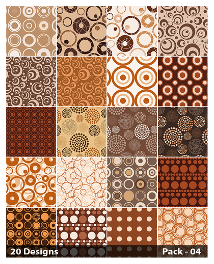 20 Brown Circle Background Pattern Vector Pack 04