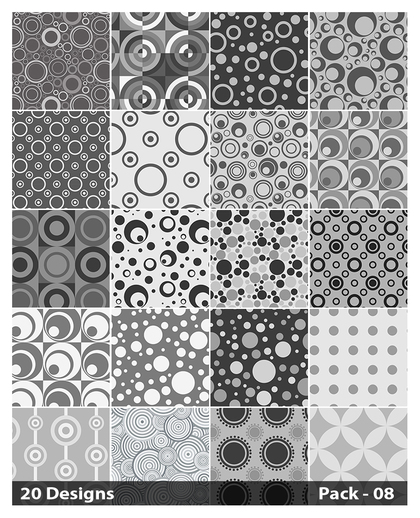 20 Grey Circle Pattern Background Vector Pack 08