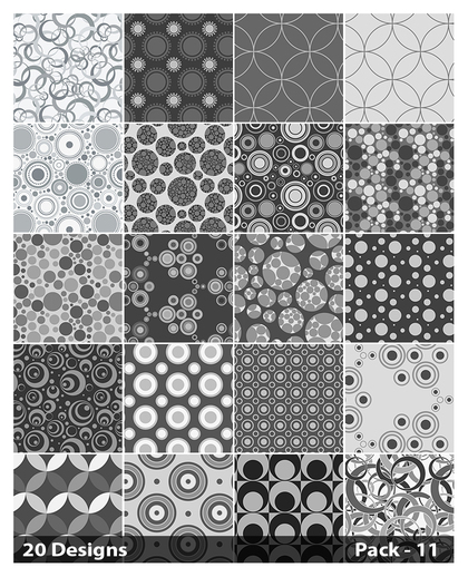 20 Grey Seamless Circle Background Pattern Vector Pack 11