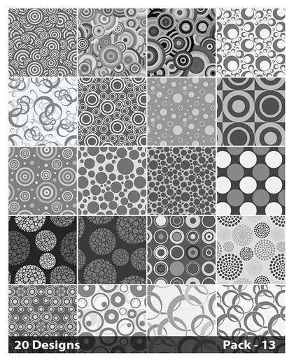 20 Grey Geometric Circle Pattern Background Vector Pack 13