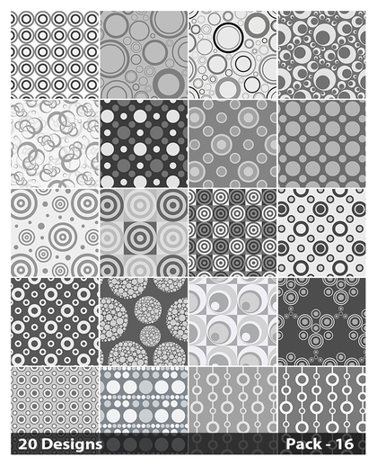 20 Grey Seamless Geometric Circle Pattern Background Vector Pack 16