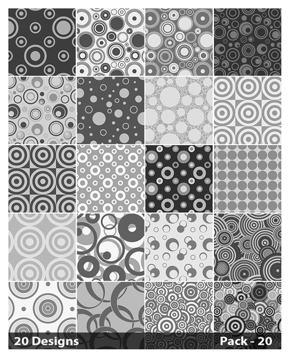20 Grey Circle Pattern Background Vector Pack 20