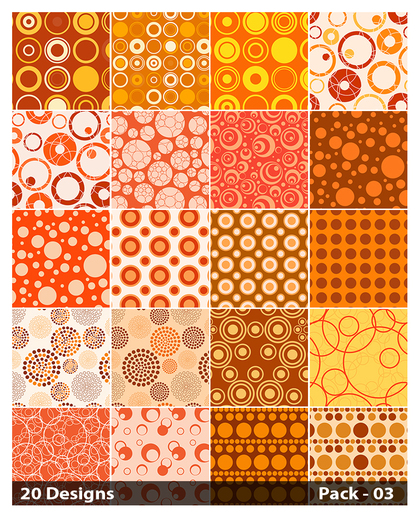 20 Orange Circle Pattern Background Vector Pack 03