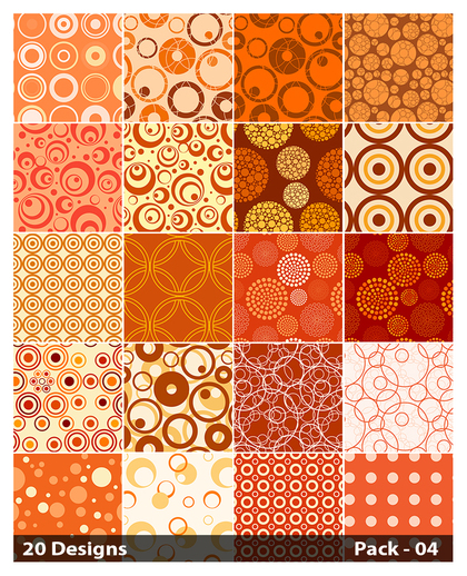 20 Orange Circle Background Pattern Vector Pack 04