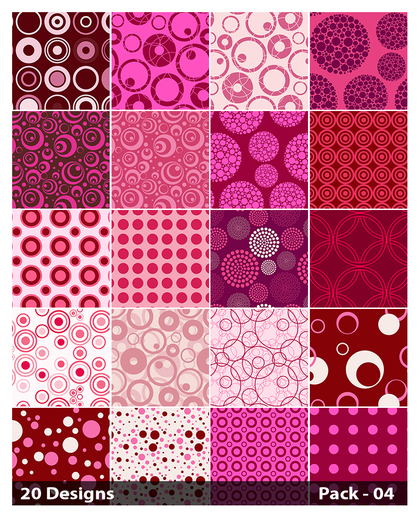 20 Pink Circle Background Pattern Vector Pack 04