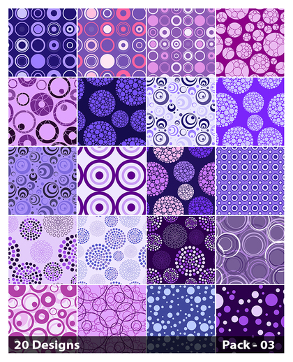 20 Purple Circle Pattern Background Vector Pack 03