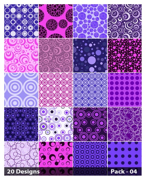 20 Purple Circle Background Pattern Vector Pack 04