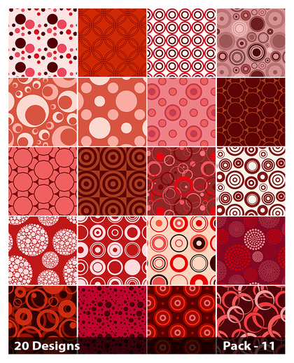 20 Red Seamless Circle Pattern Background Vector Pack 11