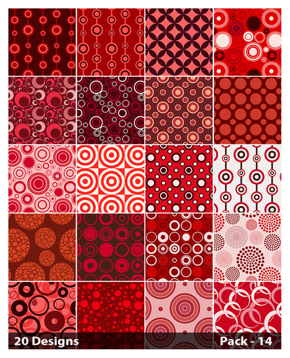 20 Red Geometric Circle Pattern Background Vector Pack 14