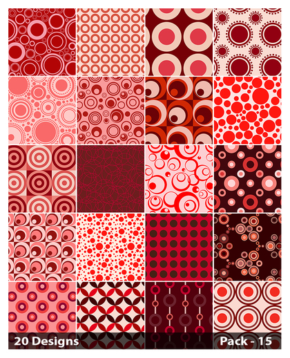 20 Red Geometric Circle Background Pattern Vector Pack 15