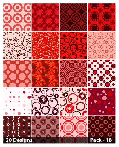 20 Red Seamless Geometric Circle Background Pattern Vector Pack 18