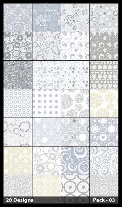 28 White Circle Pattern Background Vector Pack 03