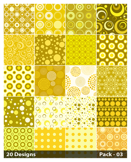 20 Yellow Circle Pattern Background Vector Pack 03