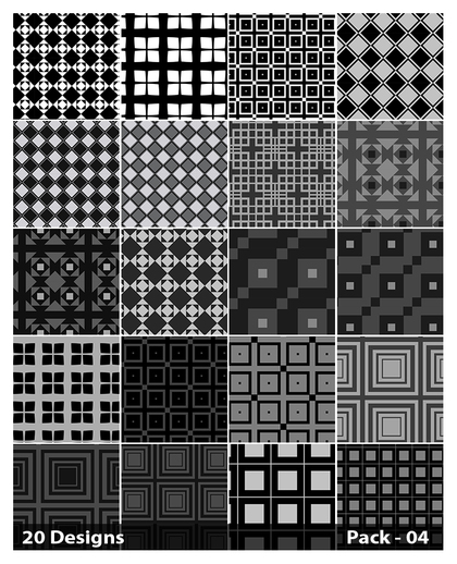 20 Black Square Background Pattern Vector Pack 04