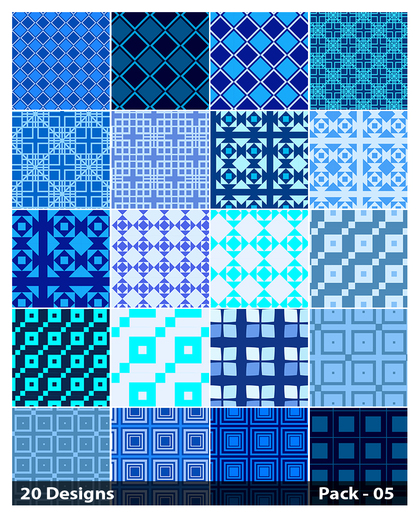 20 Blue Square Background Pattern Vector Pack 05